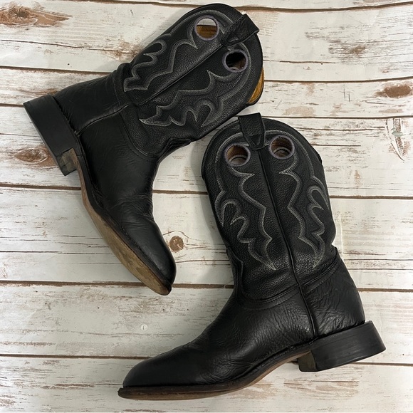 Black Leather Cowboy Boots - Picture 11 of 11